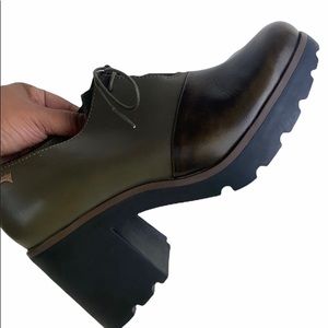 CAMPER LOTTA GREEN/Brown platform OXFORDS SIZE 40